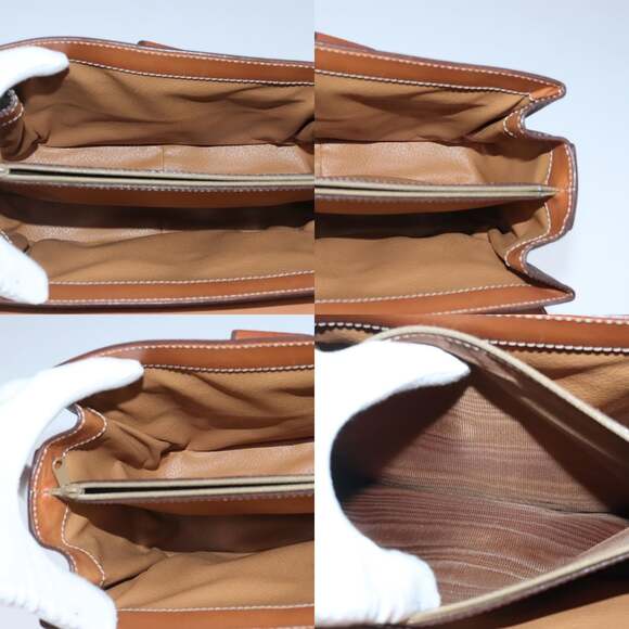 CELINE Macadam Canvas Hand Bag Pvc Leather Brown Gold - Picture 12 of 13